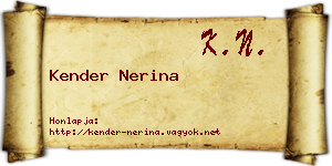 Kender Nerina névjegykártya